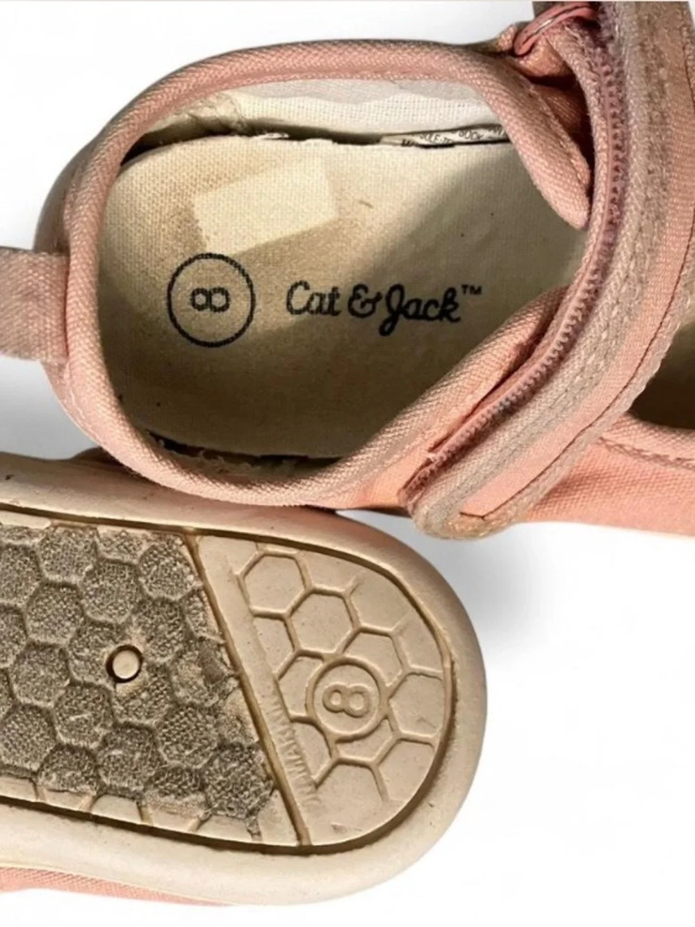Size 8 Toddler Mary Jane Canvas Shoes in Pink - Comfortable Hook & Loop Strap